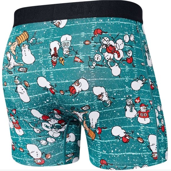 Saxx Vibe Super Soft Ballpark Pouch Boxer Briefs - Gridiron Football Snowman L - Picture 3 of 5